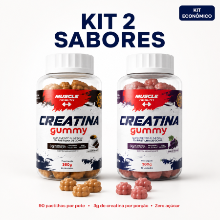Kit 2 Creatinas Gummy 90Und por pote Muscle Health